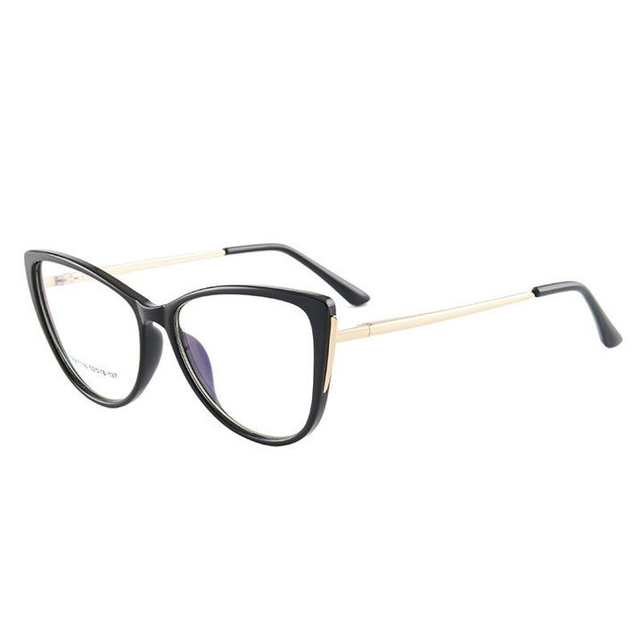 Hotony Women's Full Rim TR 90 Resin Cat Eye Frame Eyeglasses 7016 Full Rim Hotony black