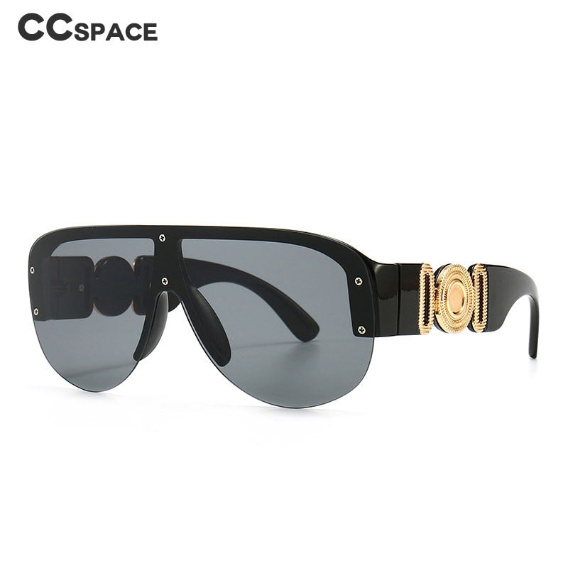 CCspace Unisex Full Rim Oversized Rectangular Resin Frame Sunglasses 46659 Sunglasses CCspace Sunglasses