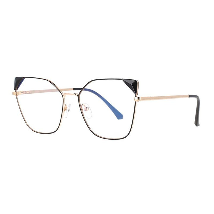 CCspace Women's Full Rim Cat Eye Acetate Alloy Frame Eyeglasses 53143 Full Rim CCspace Black