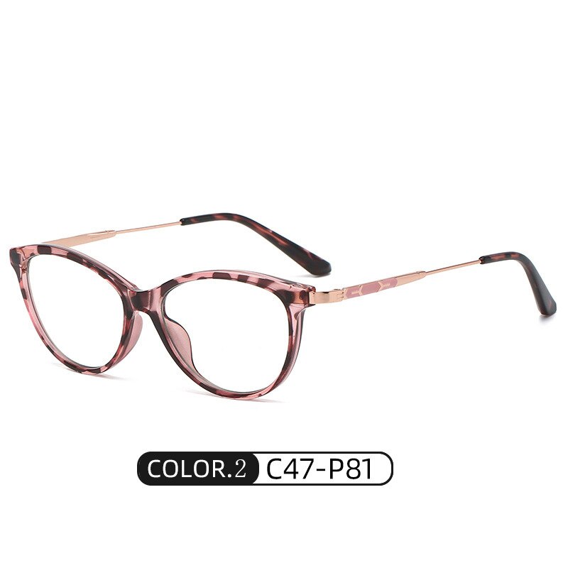 Hotony Women's Full Rim Cat Eye TR 90 Resin Alloy Frame Eyeglasses Tr2332 Full Rim Hotony C2