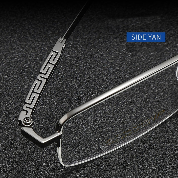 Yimaruili Men's Semi Rim β Titanium Frame Eyeglasses 1052 Semi Rim Yimaruili Eyeglasses
