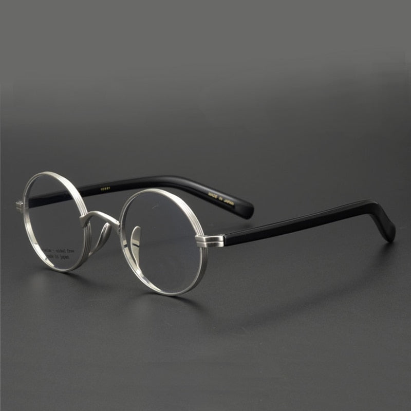 Yujo Unisex Full Rim Thick Round Titanium Acetate Eyeglasses Y041 Full Rim Yujo