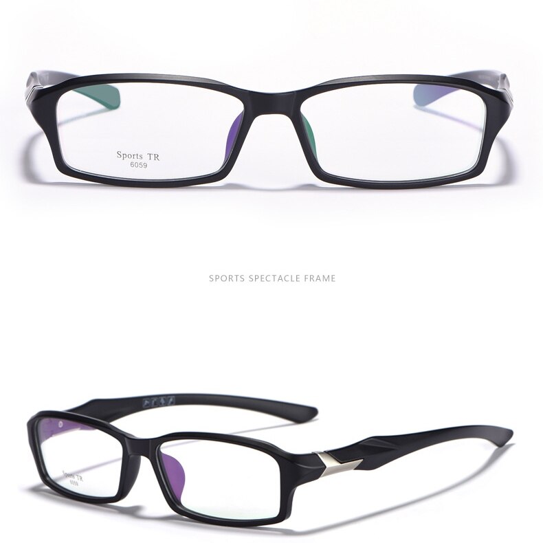 Yimaruili Men's Full Rim TR-90 Resin Sport Frame Eyeglasses 6059 Full Rim Yimaruili Eyeglasses Matte Black