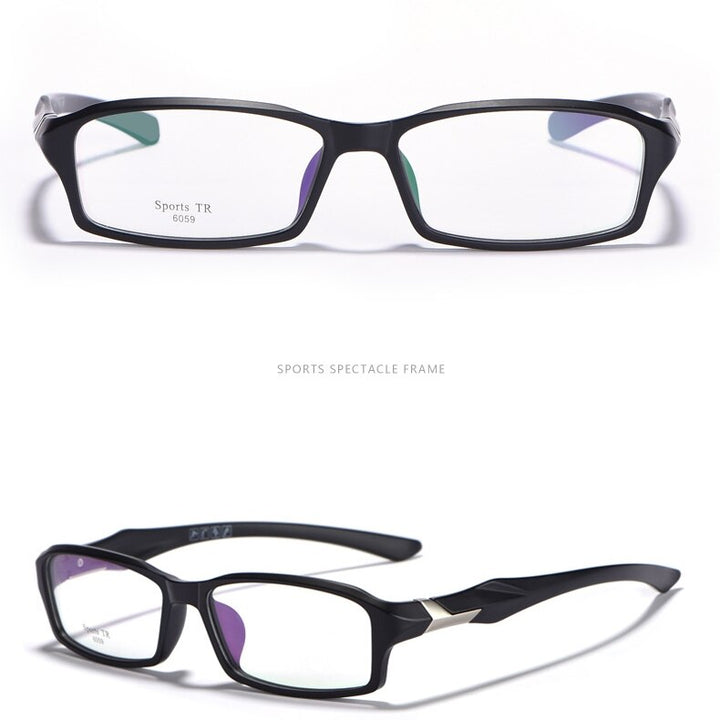 Yimaruili Men's Full Rim TR-90 Resin Sport Frame Eyeglasses 6059 Full Rim Yimaruili Eyeglasses Matte Black