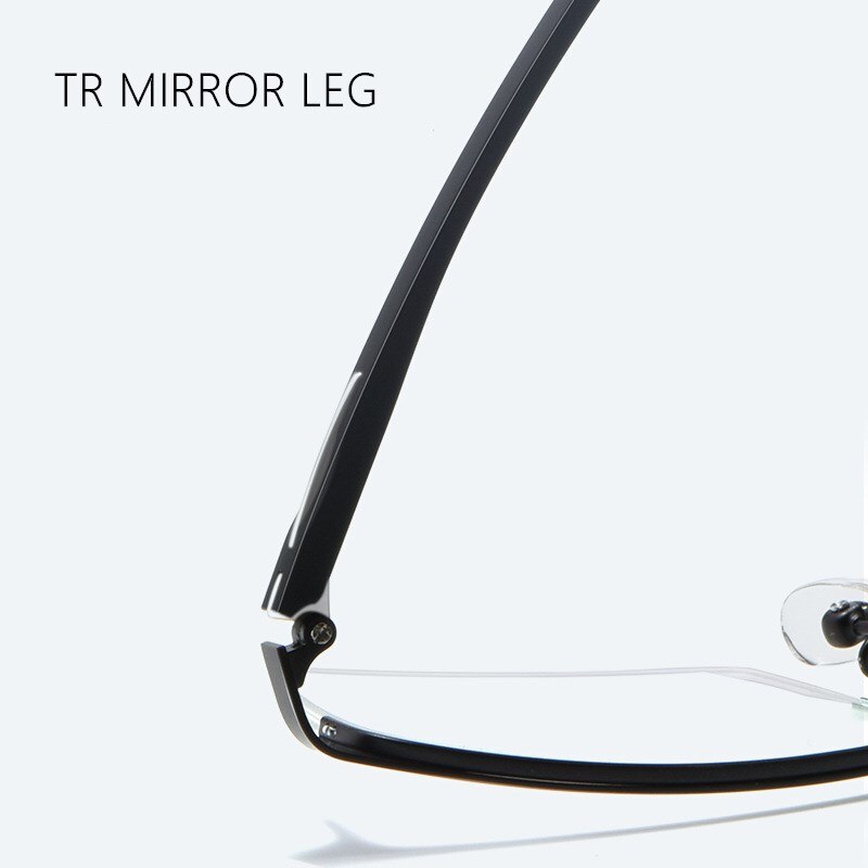 Yimaruili Unisex Semi Rim Titanium Alloy Frame Eyeglasses P9916 Semi Rim Yimaruili Eyeglasses