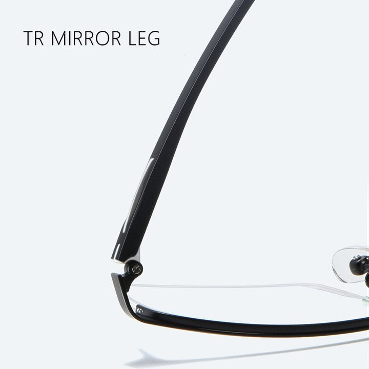 Yimaruili Unisex Semi Rim Titanium Alloy Frame Eyeglasses P9916 Semi Rim Yimaruili Eyeglasses