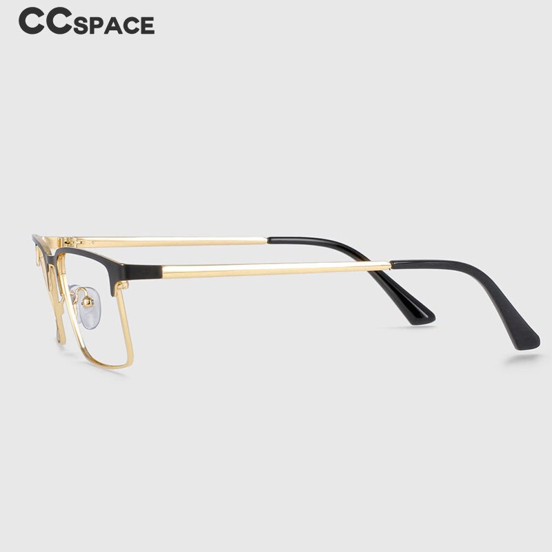CCspace Men's Full Rim Square Alloy Frame Eyeglasses 53946 Full Rim CCspace