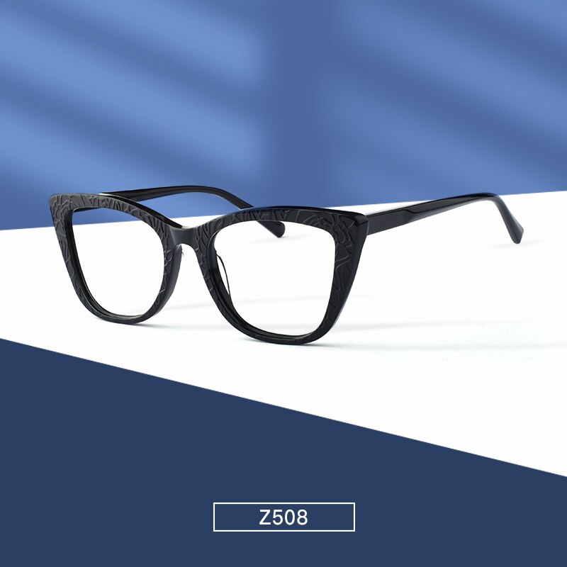 Hotochki Women's Full Rim Cat Eye TR-90 Resin Acetate Frame Eyeglasses Z508 Full Rim Hotochki