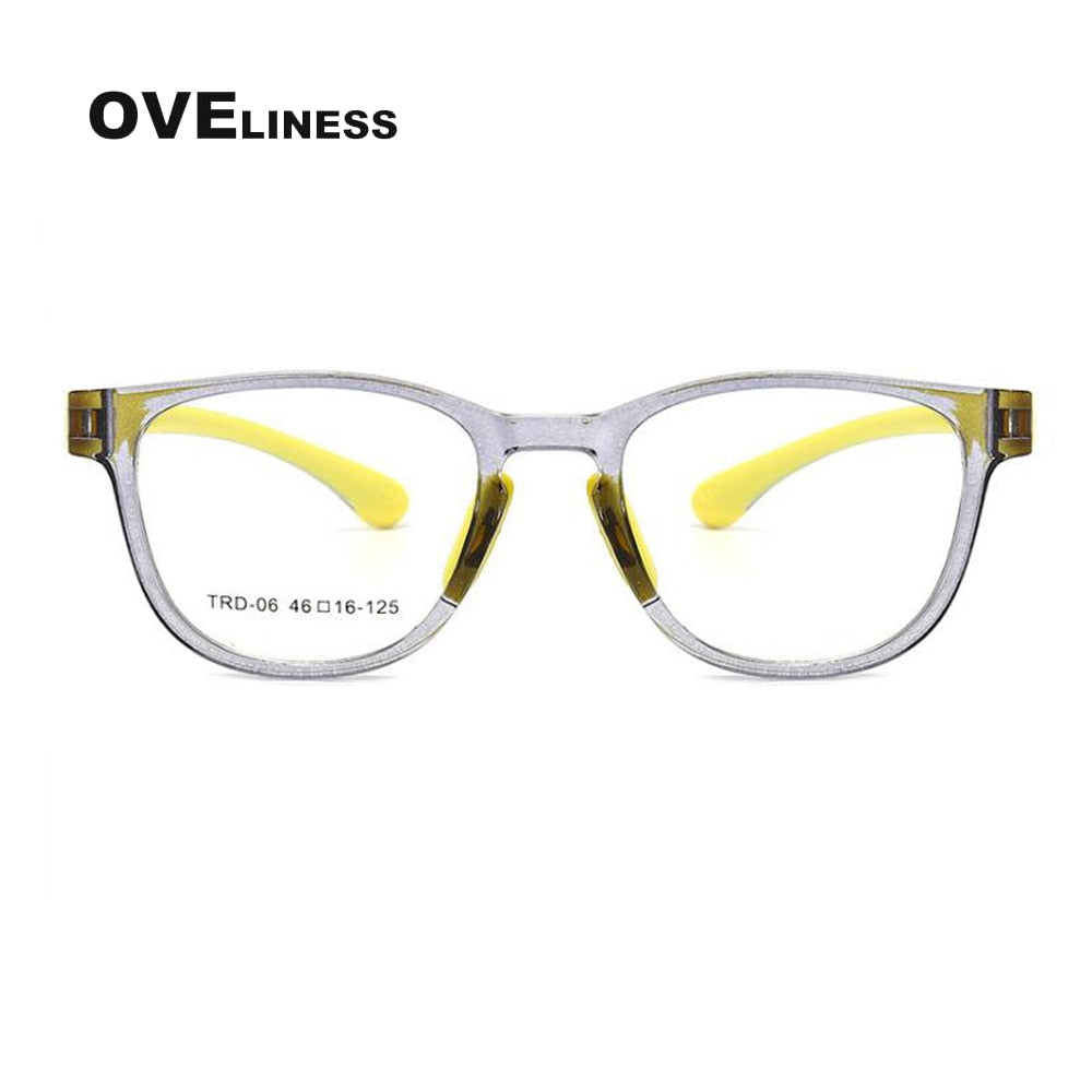 Oveliness Unisex Children's Full Rim Square Round Tr 90 Titanium Eyeglasses Olp06 Full Rim Oveliness