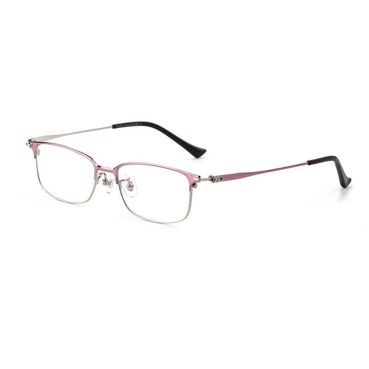 Hotochki Women's Full Rim Titanium Frame Eyeglasses 86061 Full Rim Hotochki PINK SILVER