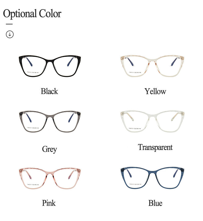 Hotony Women's Full Rim TR 90 Resin Square Cat Eye Frame Eyeglasses 7011 Full Rim Hotony