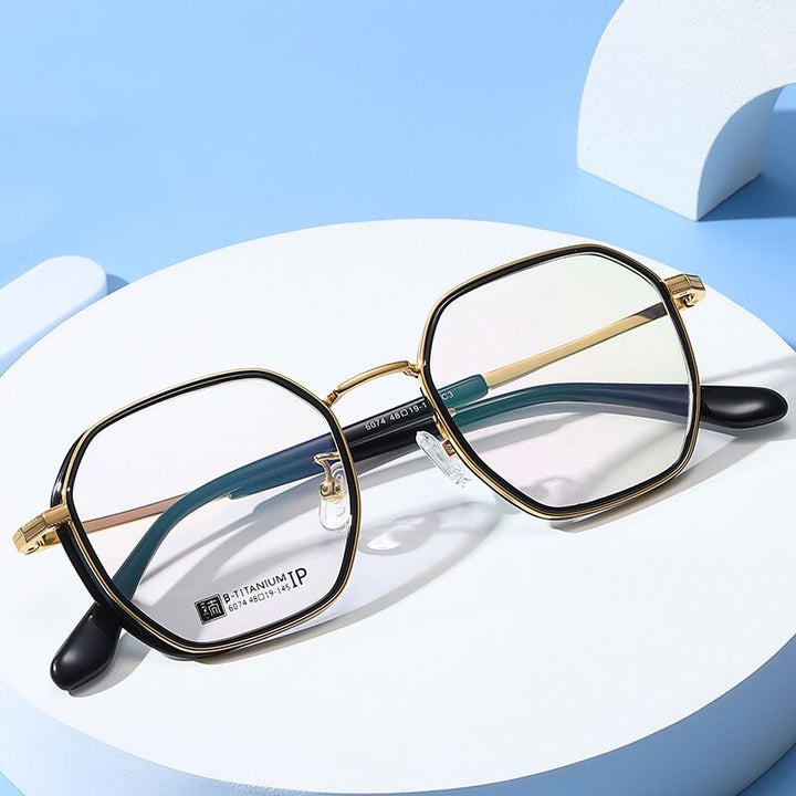 Hotochki Unisex Full Rim Beta Titanium Frame Eyeglasses 6074 Full Rim Hotochki