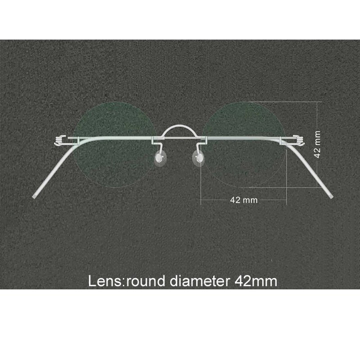 Yujo Unisex Rimless Small Round Screwless Stainless Steel Reading Glasses Y020 Reading Glasses Yujo