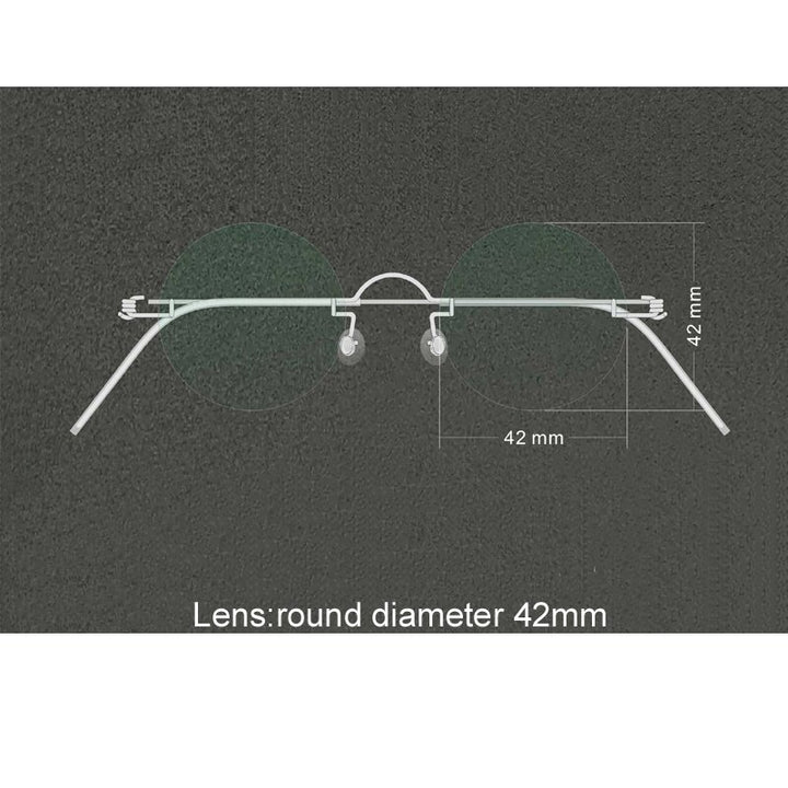 Unisex Handcrafted Small Round Screwless Rimless Reading Glasses Reading Glasses Yujo China 0 42mm