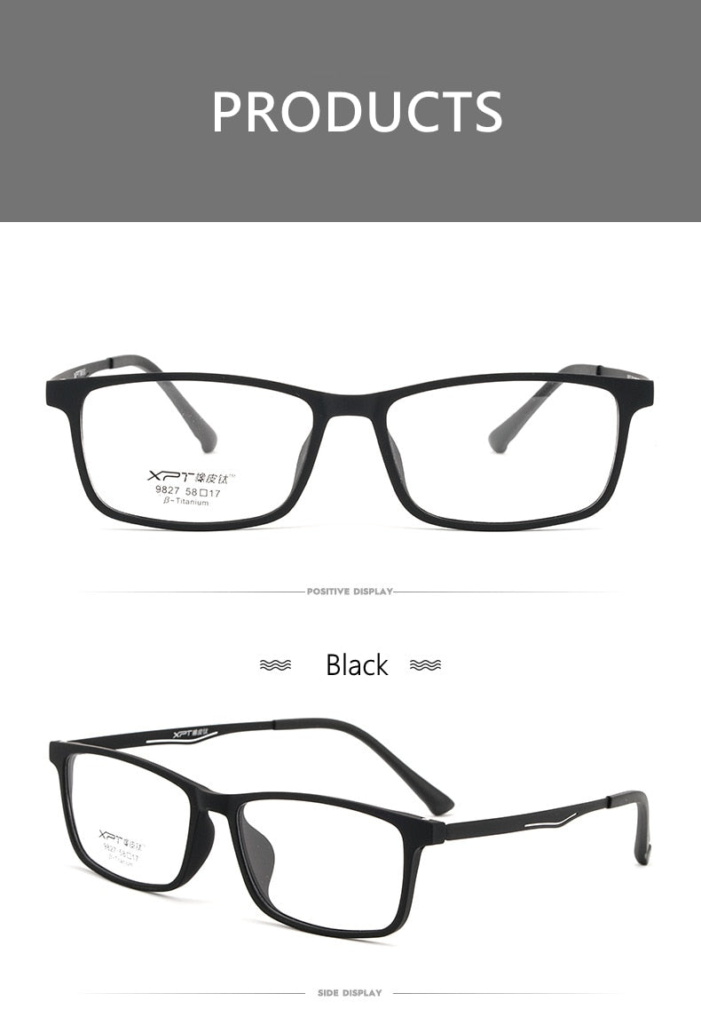 Yimaruili Men's Full Rim Titanium Frame Eyeglasses 9827 Full Rim Yimaruili Eyeglasses