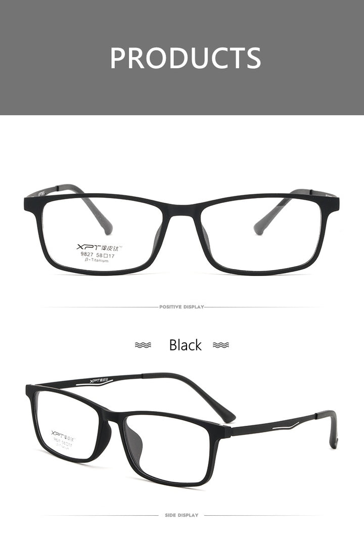 Yimaruili Men's Full Rim Titanium Frame Eyeglasses 9827 Full Rim Yimaruili Eyeglasses