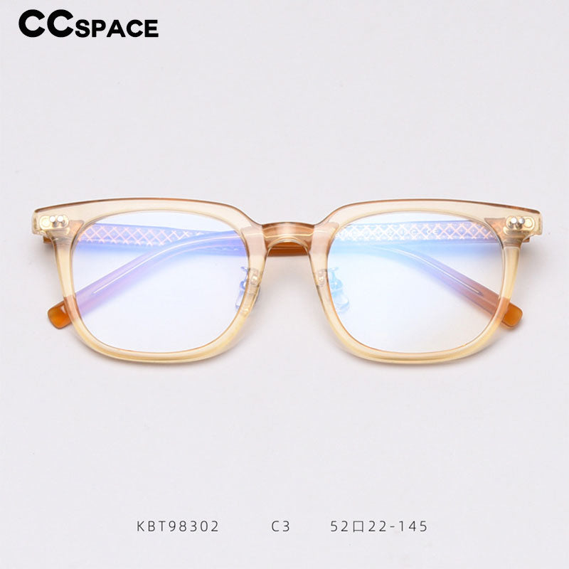 CCspace Unisex Full Rim Square Tr 90 Titanium Frame Eyeglasses 47398 Full Rim CCspace