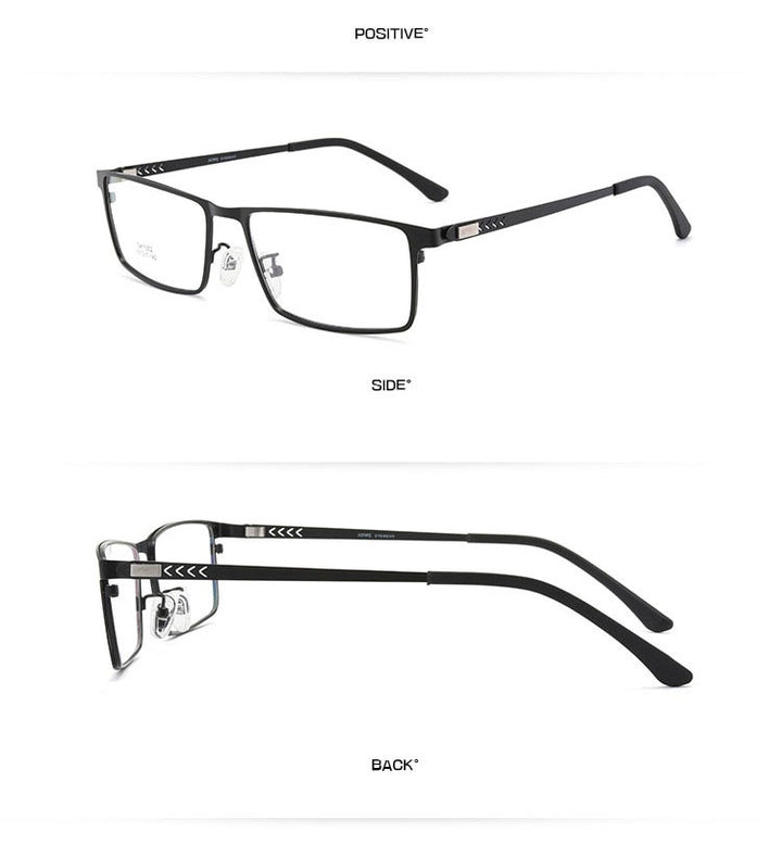 Hotochki Men's Full Rim Square Alloy Frame Eyeglasses 41002 Full Rim Hotochki