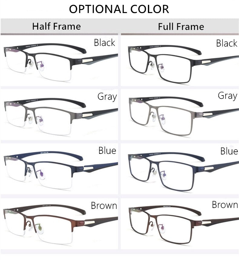 Yimaruili Men's Semi Or Full Rim Alloy Frame Eyeglasses 66071/66085 Full Rim Yimaruili Eyeglasses