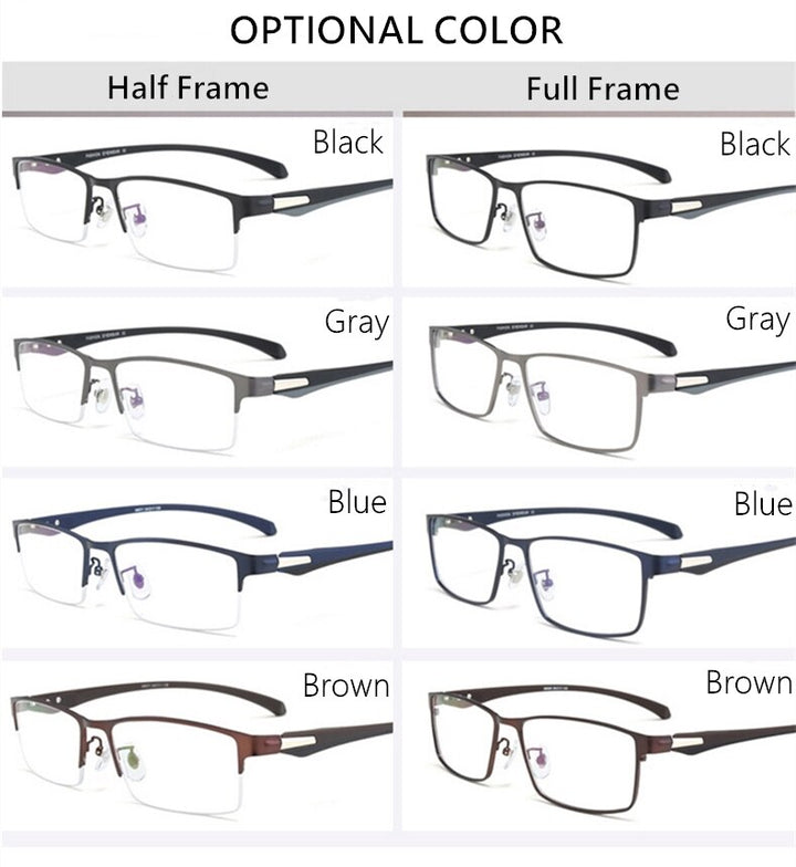 Yimaruili Men's Semi Or Full Rim Alloy Frame Eyeglasses 66071/66085 Full Rim Yimaruili Eyeglasses