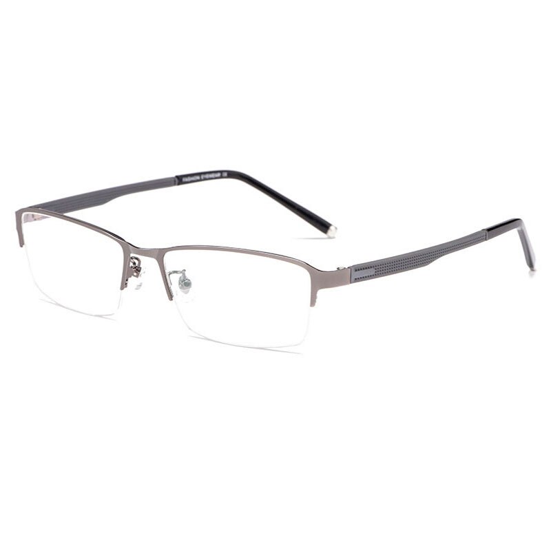 Hotochki Men's Semi Rim Rectangular Alloy Frame Eyeglasses 3095 Semi Rim Hotochki gray