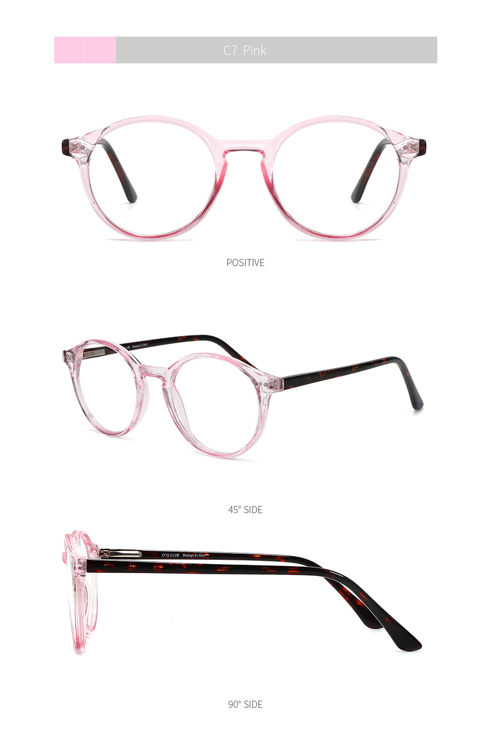 Kansept Unisex Full Rim Round Acetate Titanium Frame Eyeglasses Cp1007 Full Rim Kansept