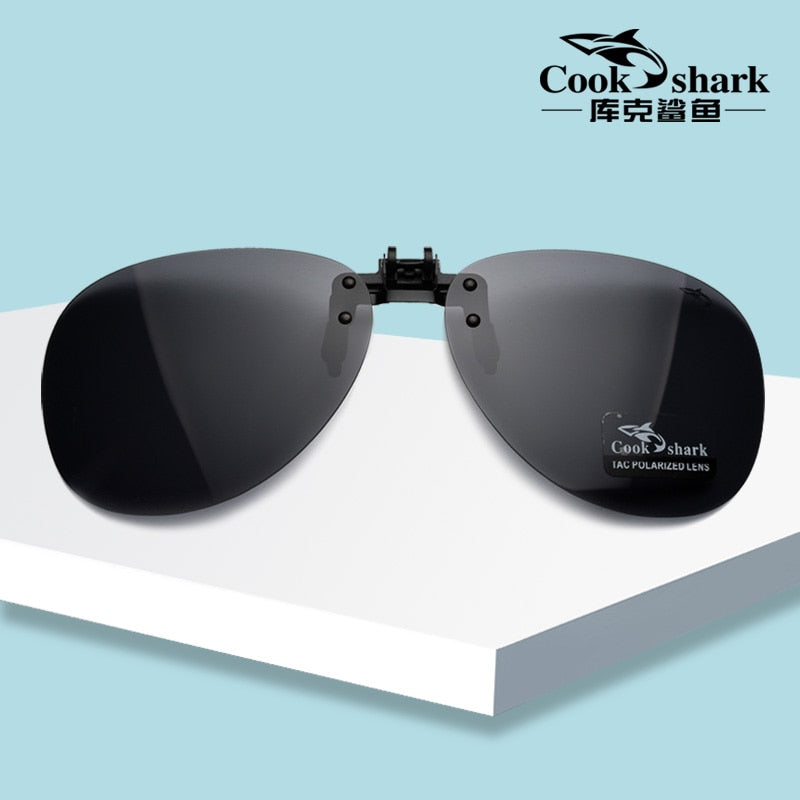 Cook Shark Polarized Men's Sunglasses Clip Driving Glasses Clip Driving Uv Sunglasses Cook Shark