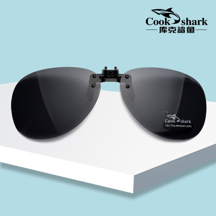 Cook Shark Polarized Men's Sunglasses Clip Driving Glasses Clip Driving Uv Sunglasses Cook Shark