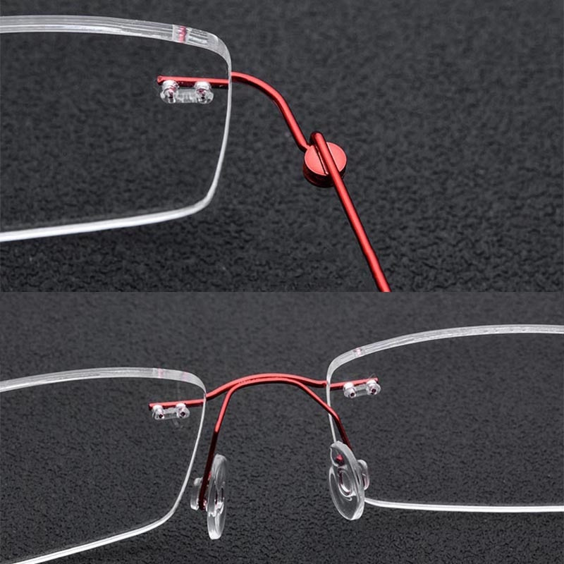 Hdcrafter Women's Rimless Rectangle Titanium Frame Eyeglasses P8361 Rimless Hdcrafter Eyeglasses