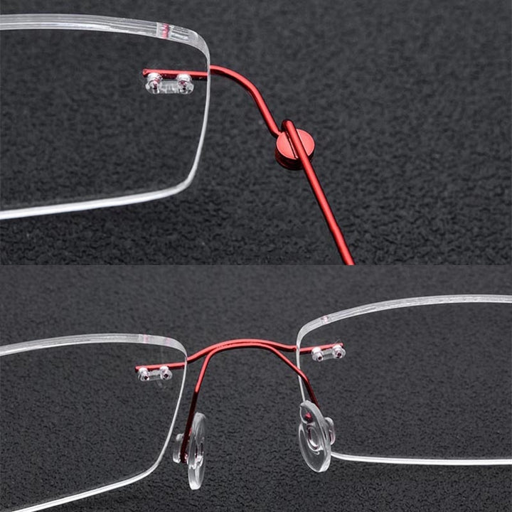 Hdcrafter Women's Rimless Rectangle Titanium Frame Eyeglasses P8361 Rimless Hdcrafter Eyeglasses