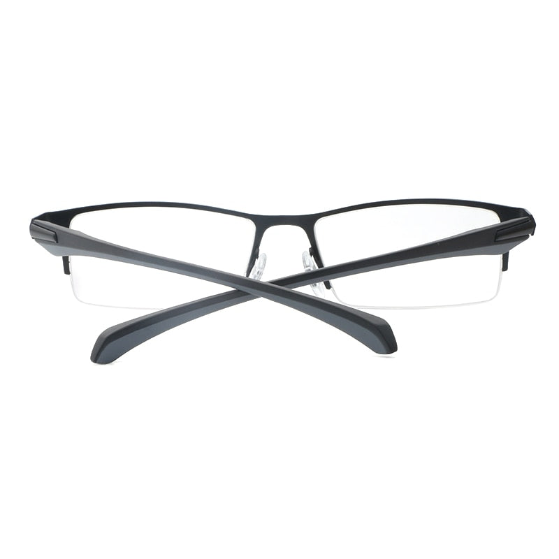 Hdcrafter Men's Semi Rim TR 90 Titanium Rectangle Frame Eyeglasses 9065 Semi Rim Hdcrafter Eyeglasses