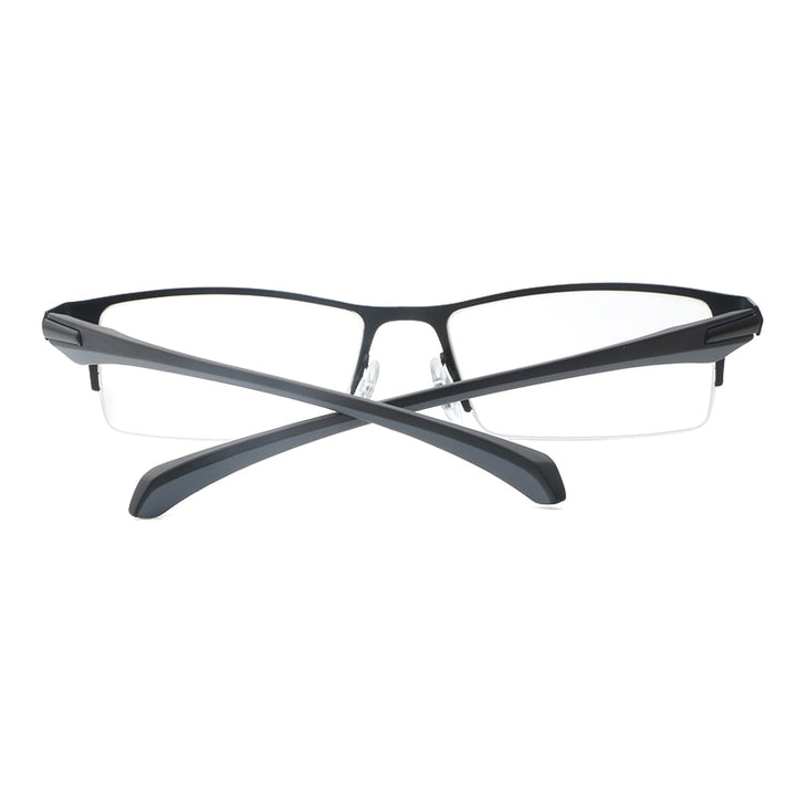 Hdcrafter Men's Semi Rim TR 90 Titanium Rectangle Frame Eyeglasses 9065 Semi Rim Hdcrafter Eyeglasses
