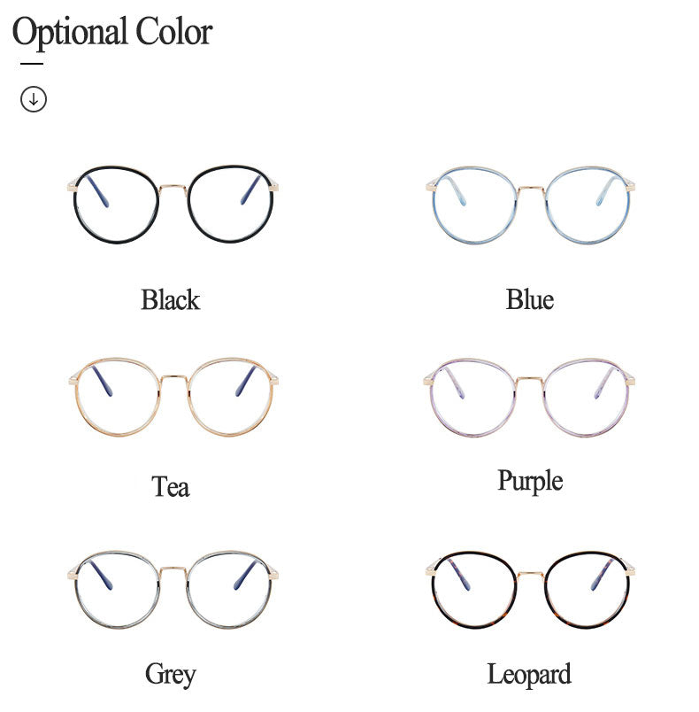 Hotony Women's Full Rim TR 90 Resin Round Frame Eyeglasses 7028 Full Rim Hotony