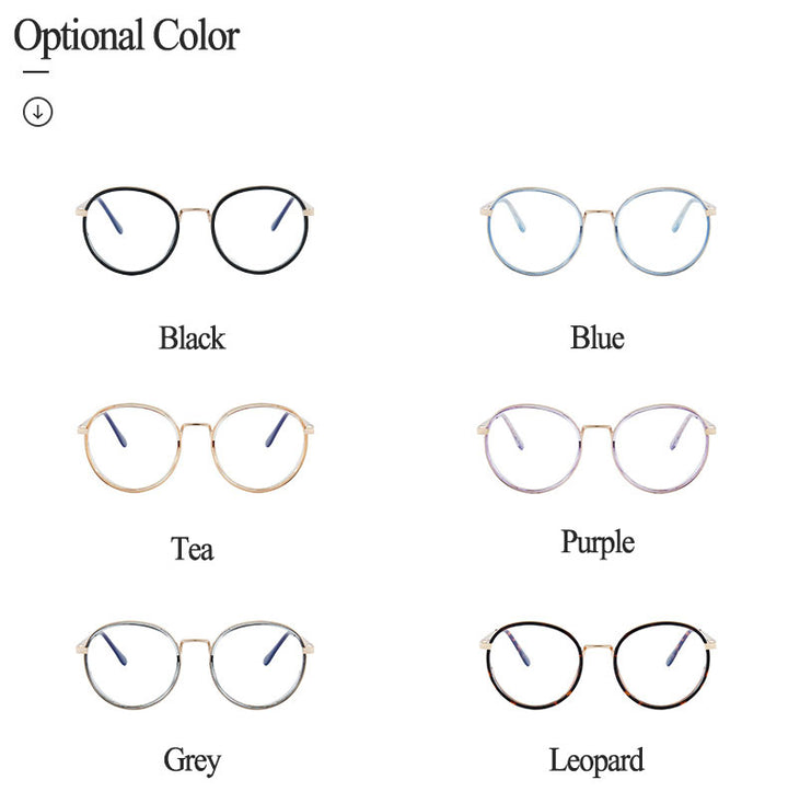 Hotony Women's Full Rim TR 90 Resin Round Frame Eyeglasses 7028 Full Rim Hotony