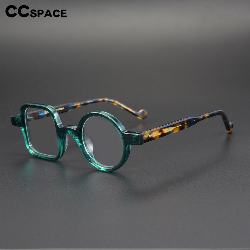 CCspace Unisex Full Rim Round/ Square Acetate Frame Eyeglasses 49307 Full Rim CCspace