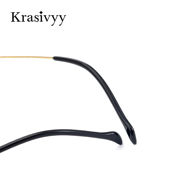 Krasivyy Unisex Rimless Oval Square Titanium Eyeglasses Ls07 Rimless Krasivyy