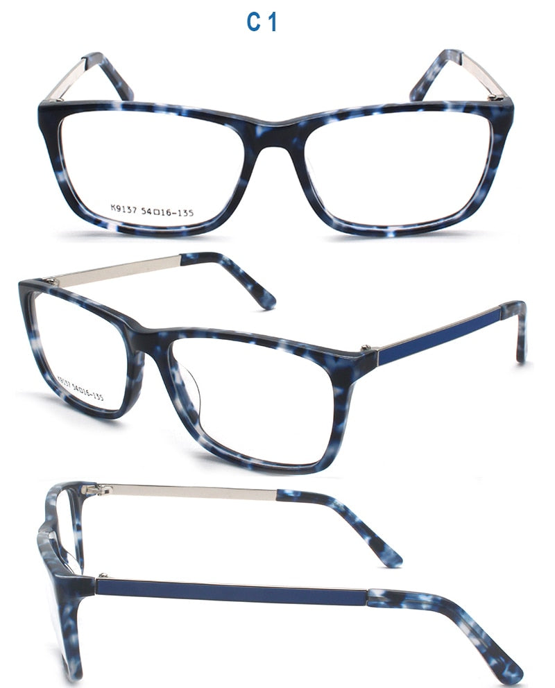 Reven Jate Unisex Full Rim Square Acetate Eyeglasses K9137 Full Rim Reven Jate
