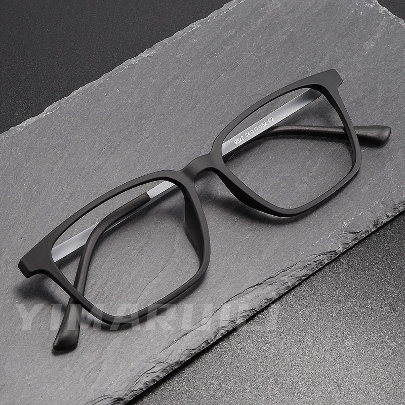 Yimaruili Men's Full Rim Square Titanium Frame Eyeglasses 9822 Full Rim Yimaruili Eyeglasses