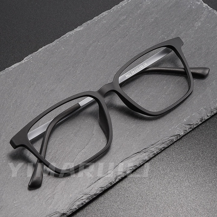 Yimaruili Men's Full Rim Square Titanium Frame Eyeglasses 9822 Full Rim Yimaruili Eyeglasses
