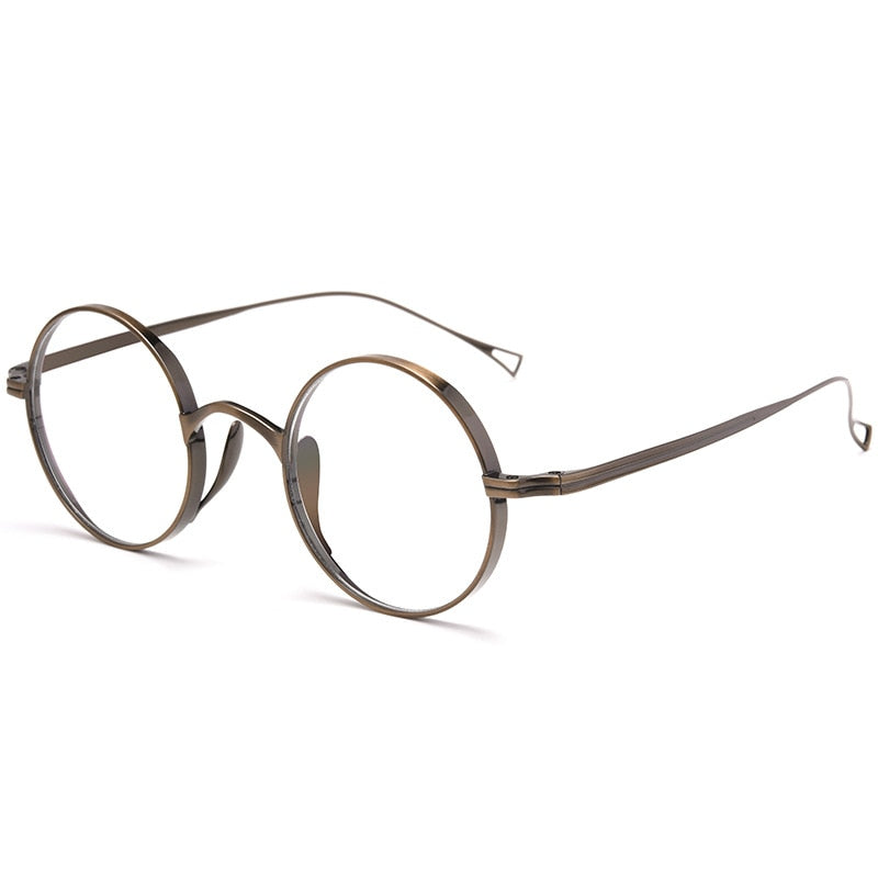 Yimaruili Unisex Full Wide Rim Titanium Frame Eyeglasses 9818CK Full Rim Yimaruili Eyeglasses Bronze