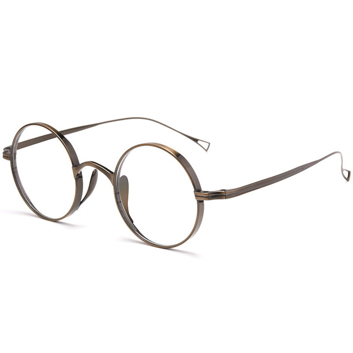 Yimaruili Unisex Full Wide Rim Titanium Frame Eyeglasses 9818CK Full Rim Yimaruili Eyeglasses Bronze
