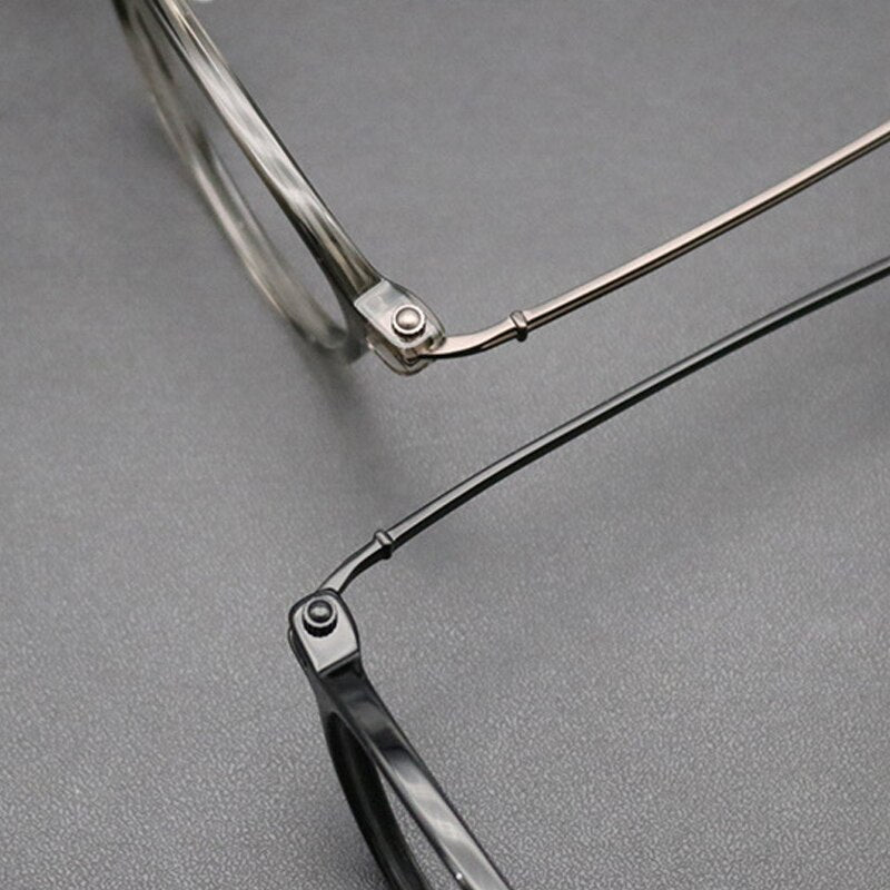 Gatenac Unisex Full Rim Square Titanium Acetate Frame Eyeglasses Gxyj697 Full Rim Gatenac