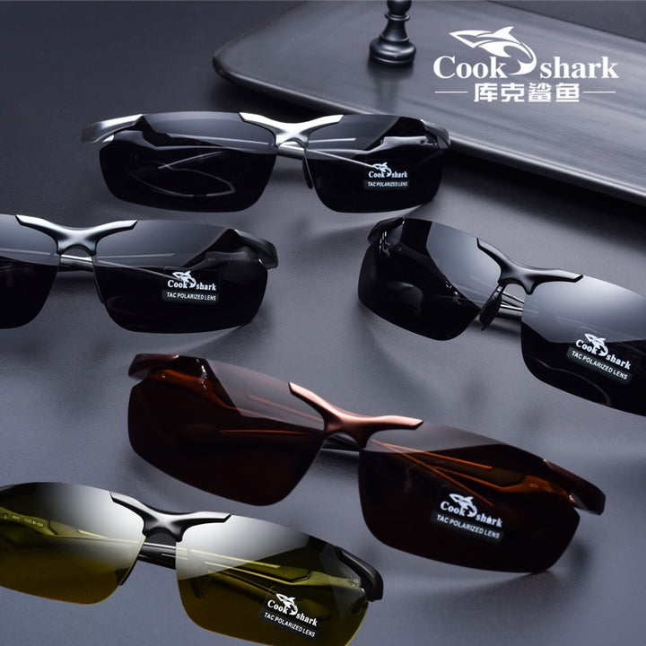 Cookshark Brand Men's Sunglasses Polarized Driving Hipster 8016 Sunglasses Cook Shark