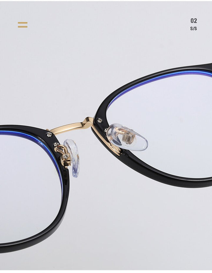 Yimaruili Women's Full Rim Round Resin Metal Frame Eyeglasses 8303 Full Rim Yimaruili Eyeglasses
