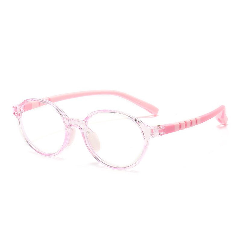 Oveliness Unisex Children's Full Rim Round Tr 90 Silicone Titanium Eyeglasses Trd108 Full Rim Oveliness c8 pink