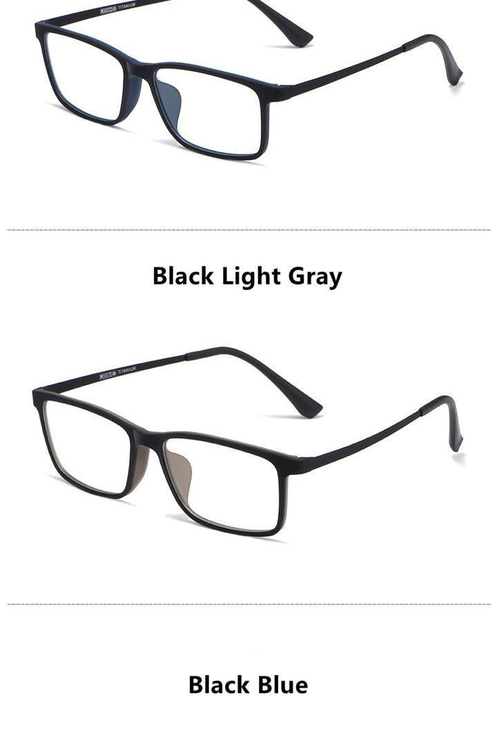 Yimaruili Men's Full Rim Resin Titanium Frame Eyeglasses HR8085 Full Rim Yimaruili Eyeglasses