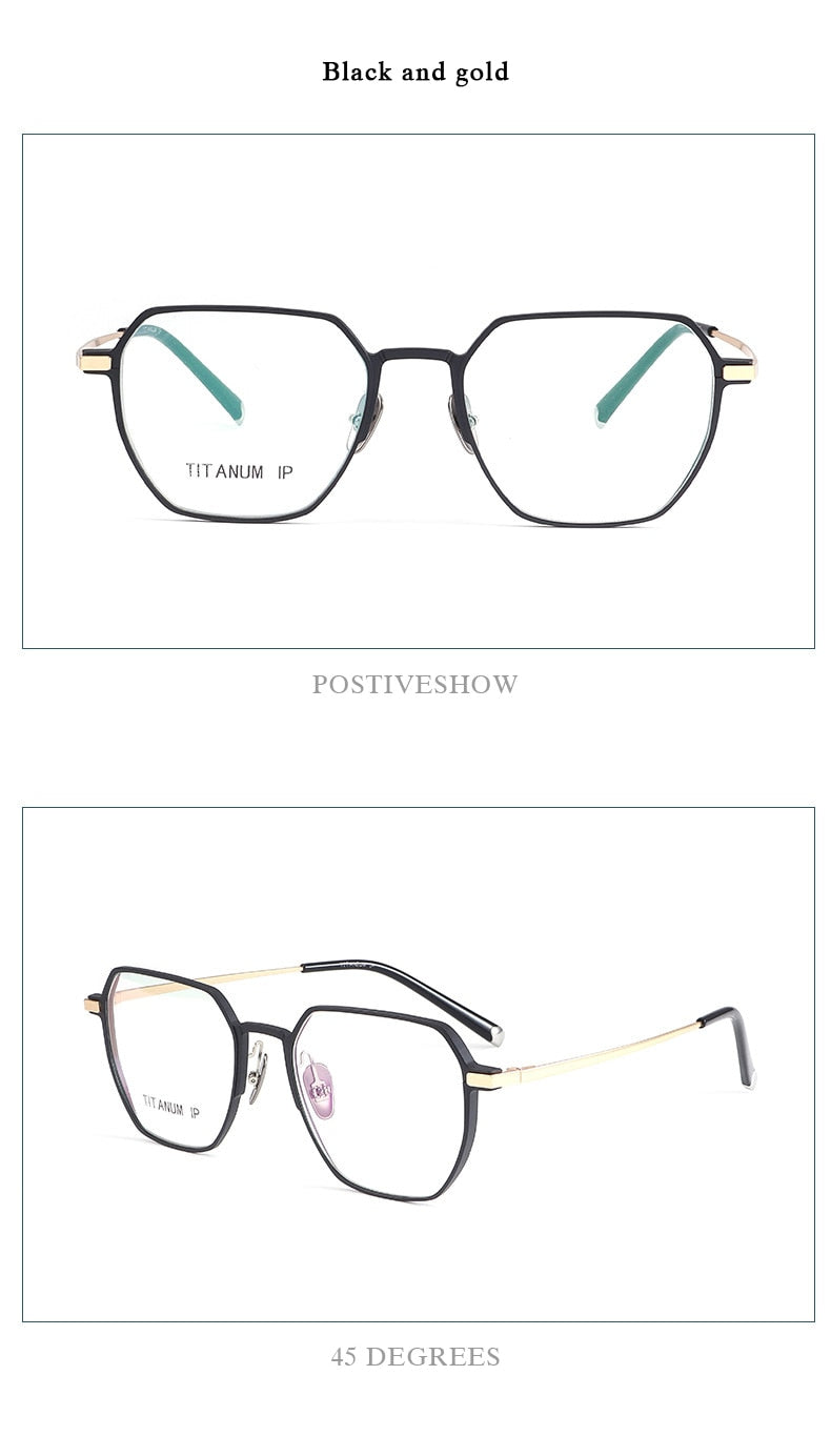 Hotochki Unisex Full Rim Titanium Alloy IP Plated Frame Eyeglasses 66004 Full Rim Hotochki
