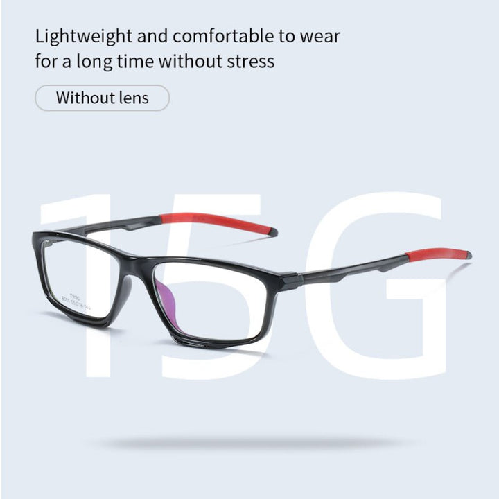 Handoer Unisex Full Rim Square Tr 90 Alloy Eyeglasses 8001 Full Rim Handoer