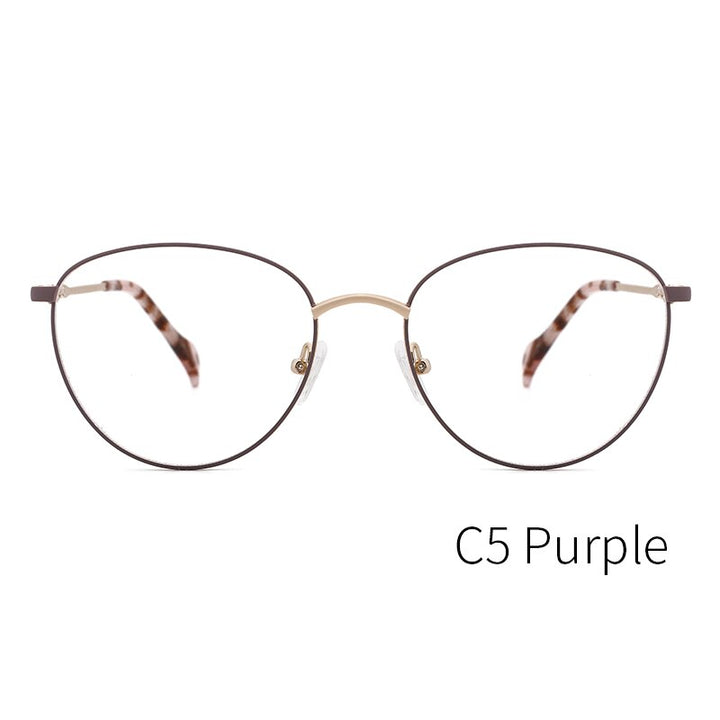 Kansept Women's Full Rim Round Stainless Steel Frame Eyeglasses 2329 Full Rim Kansept ME2329C5