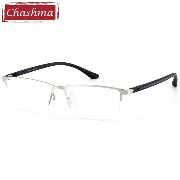 Chashma Ottica Men's Semi Rim Square Titanium Stainless Steel Eyeglasses 9387 Semi Rim Chashma Ottica